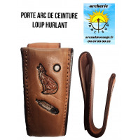 Porte arc cuir motif loup...