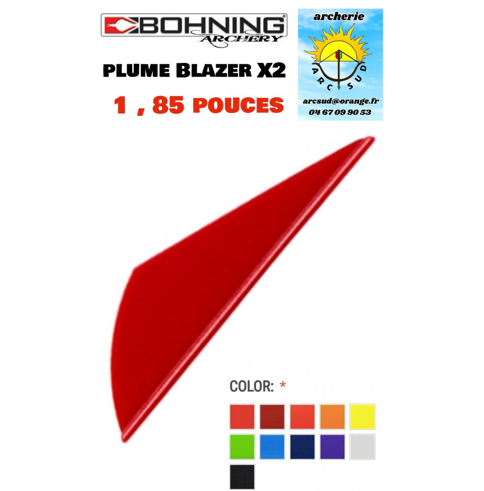 Bohning plumes plastique blazer x2 (par 100) ref A039985