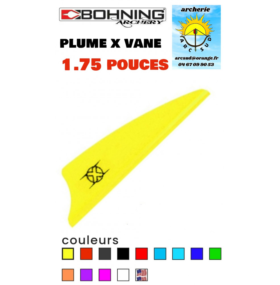 Bohning plumes plastique x vanes 1.75 pouces ref A030933
