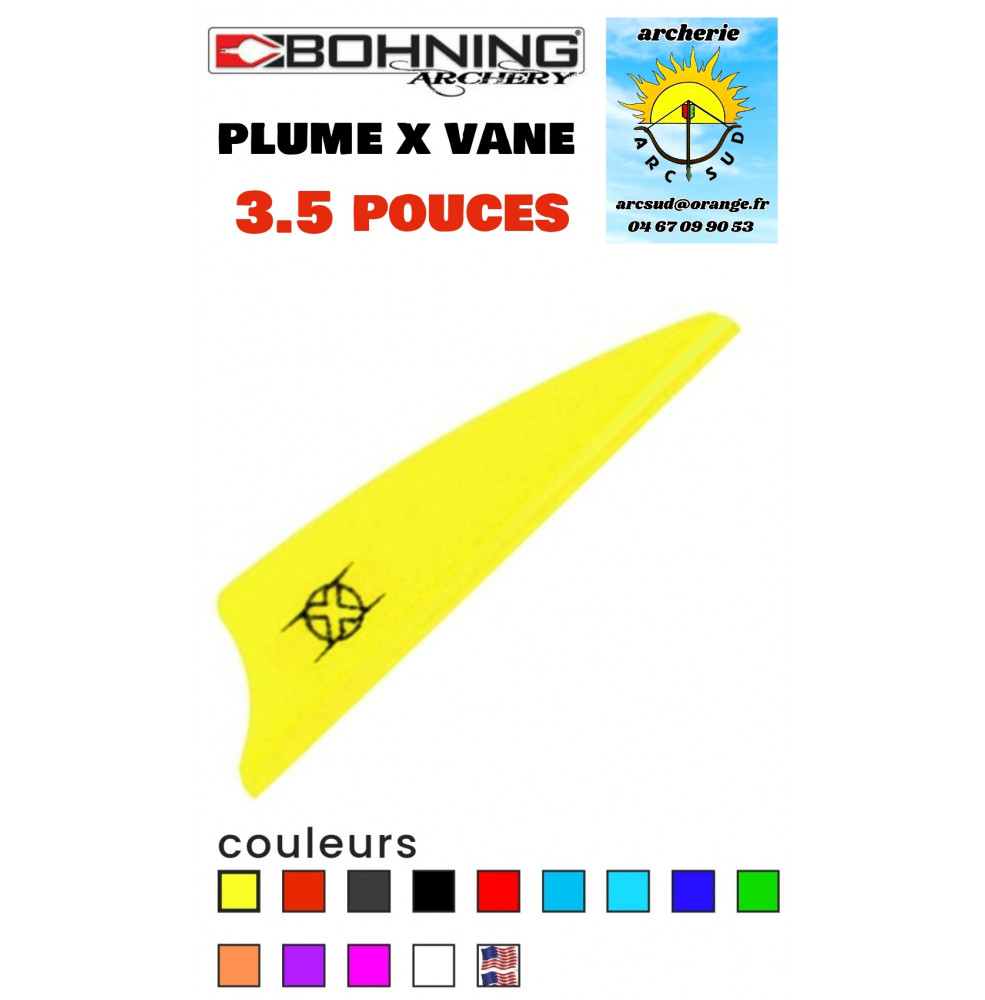 Bohning plumes plastique x vanes 3.5 pouces (par 100) ref A046813