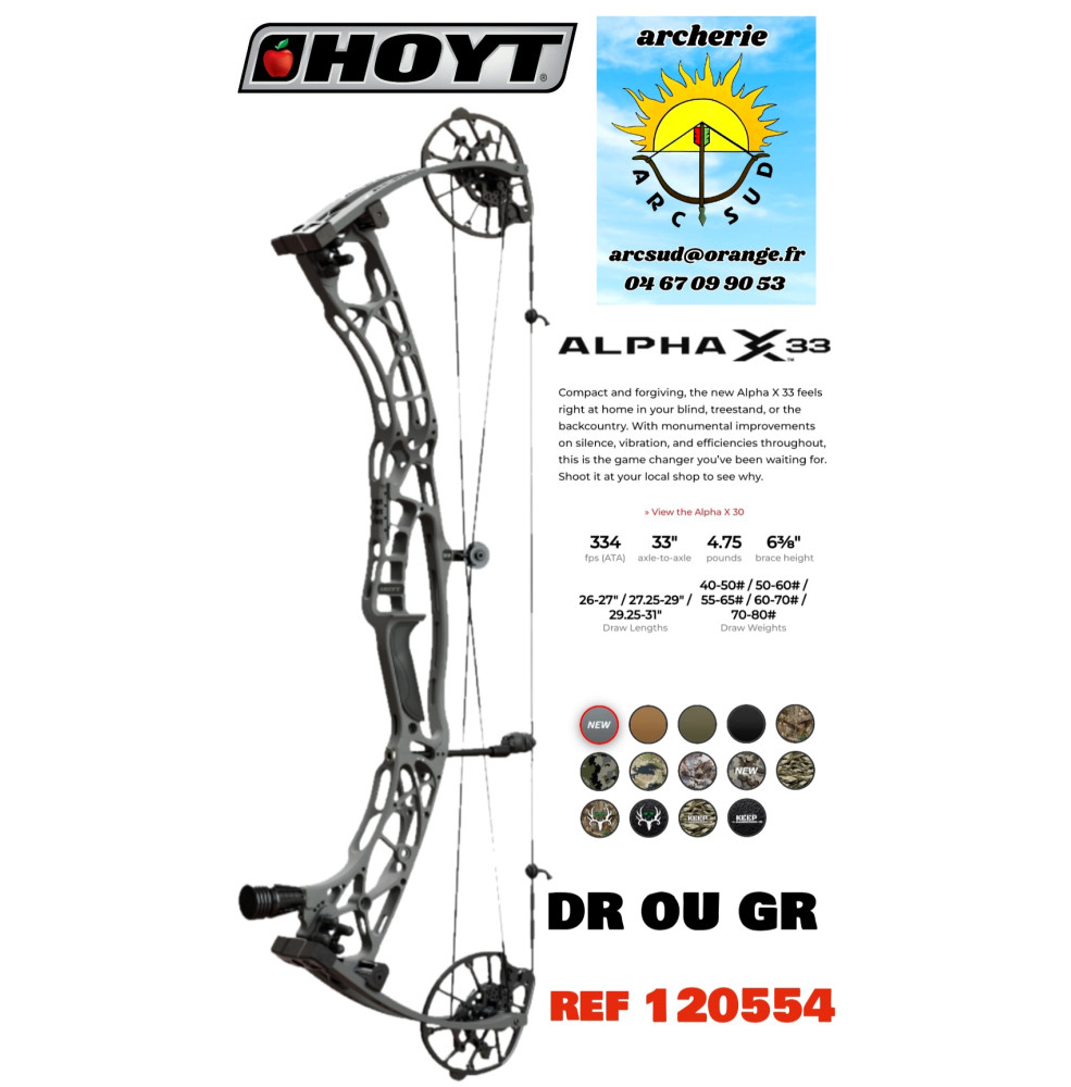 hoyt arc a poulie alpha x 33 ref 120554