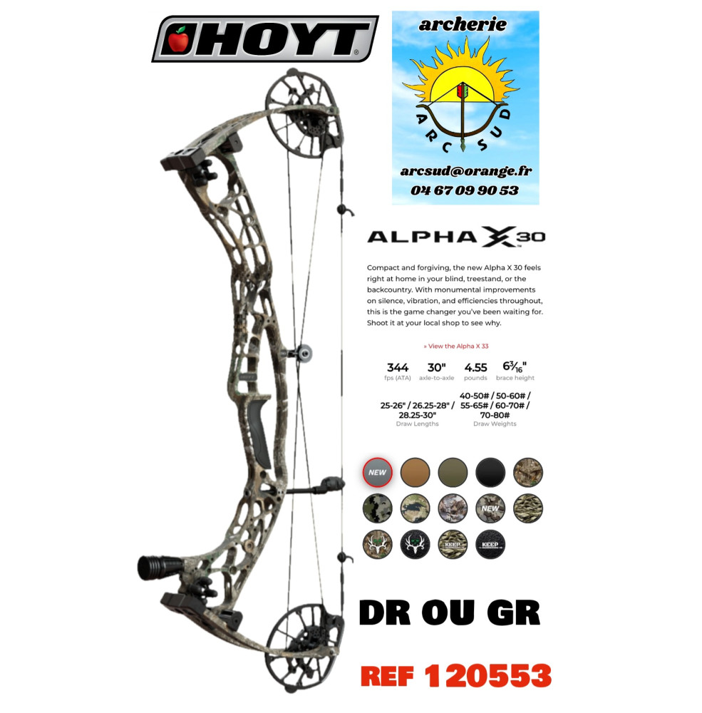 hoyt arc a poulie alpha x 30 ref 120553