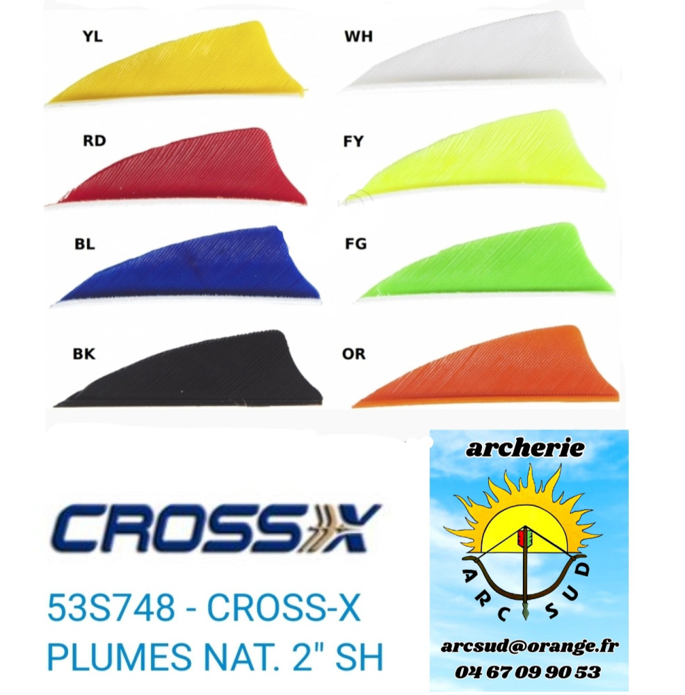 cross x plumes naturel shield 2 pouces pack de 50) ref 53s748