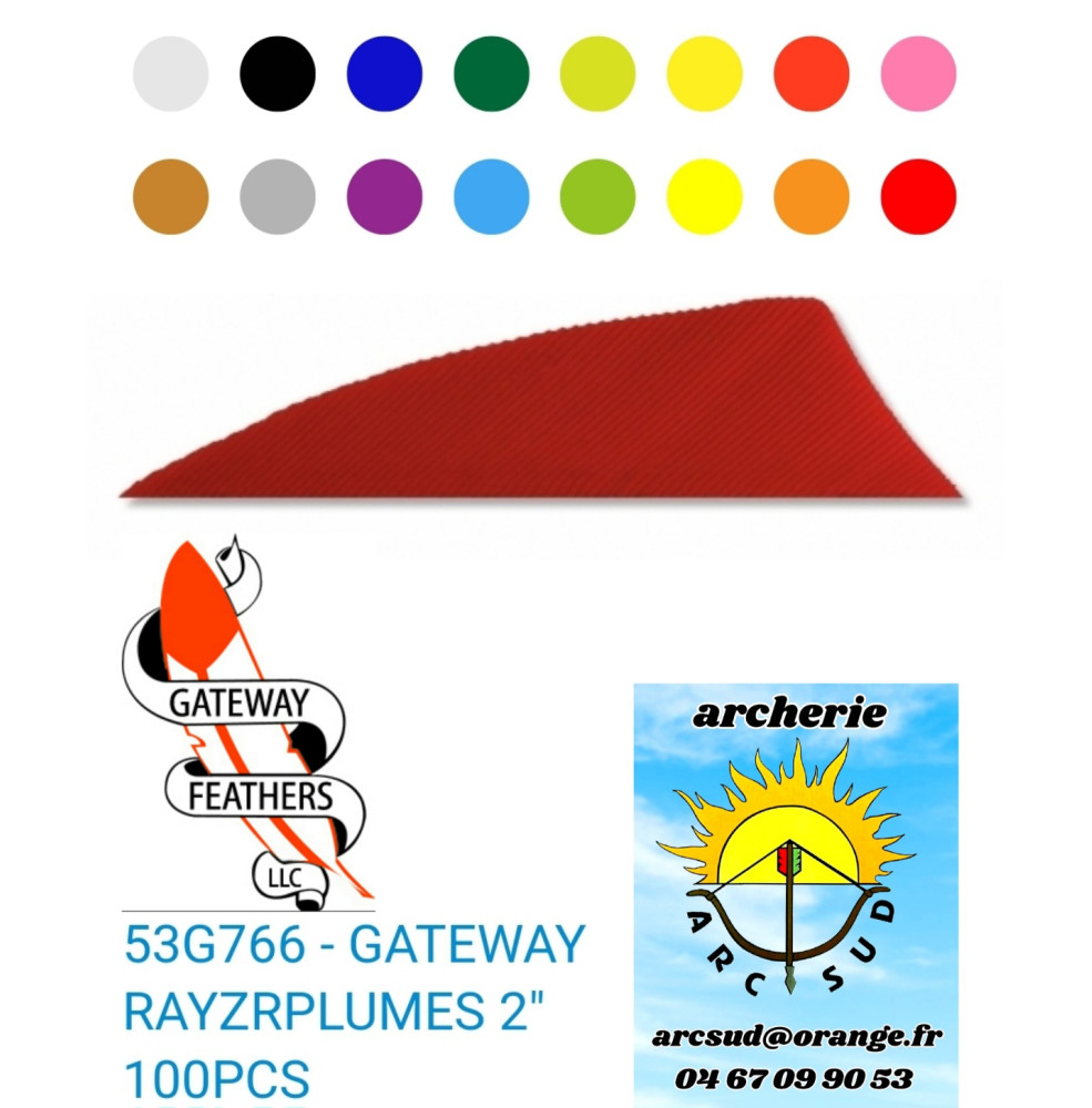 gateway plumes naturel rayzr shield uni 2 pouces (pack de 100) ref 53g766