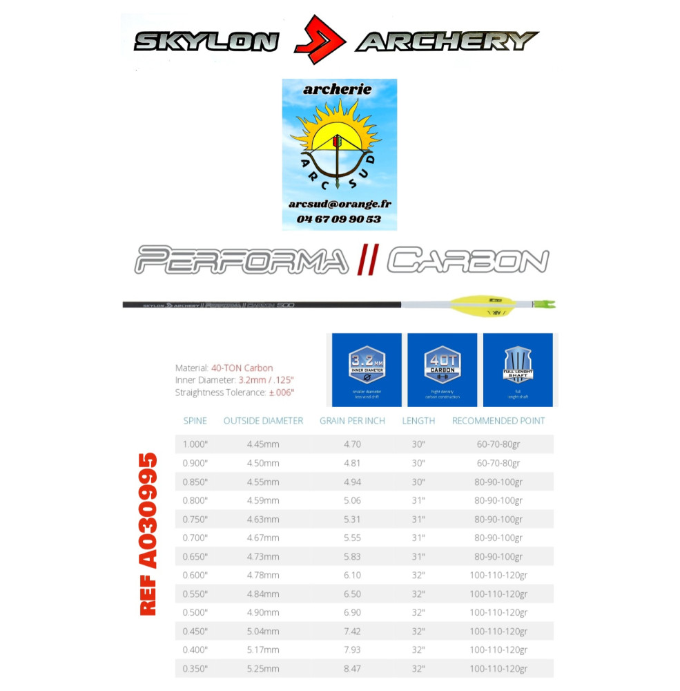 skylon tubes carbon perfoma (par 12) ref a030995