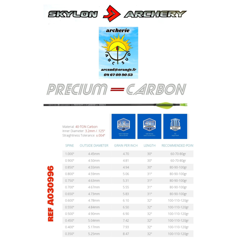 skylon tubes carbon precium (par 12) ref A030996