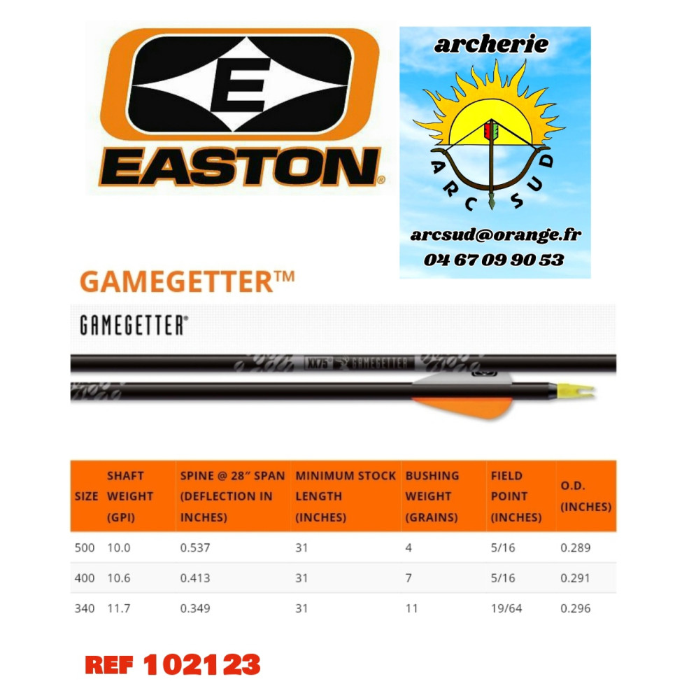 easton tubes alu gamegetter ref 102123