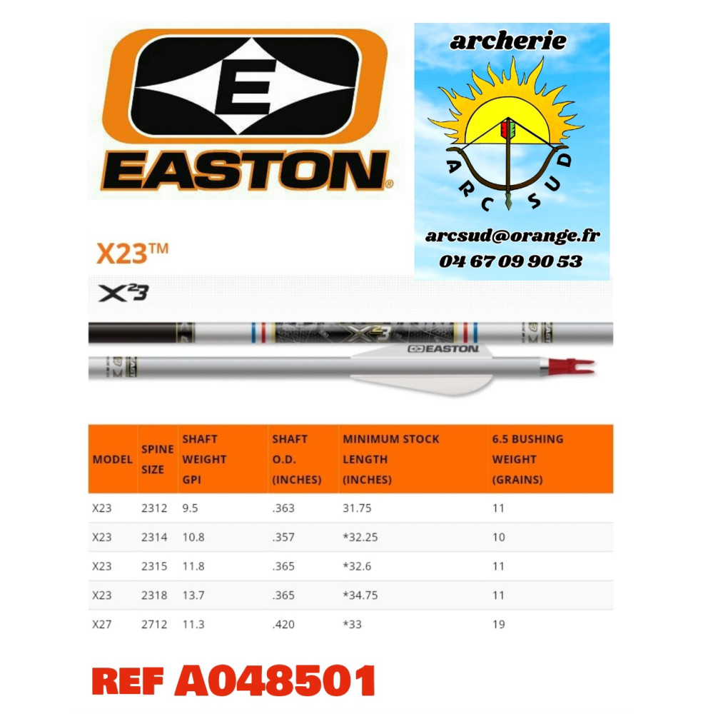 easton tubes alu x23  ref A048501