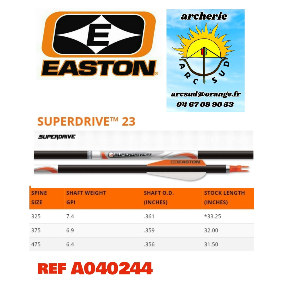 easton tubes superdrive 23 (par 12) ref A040244