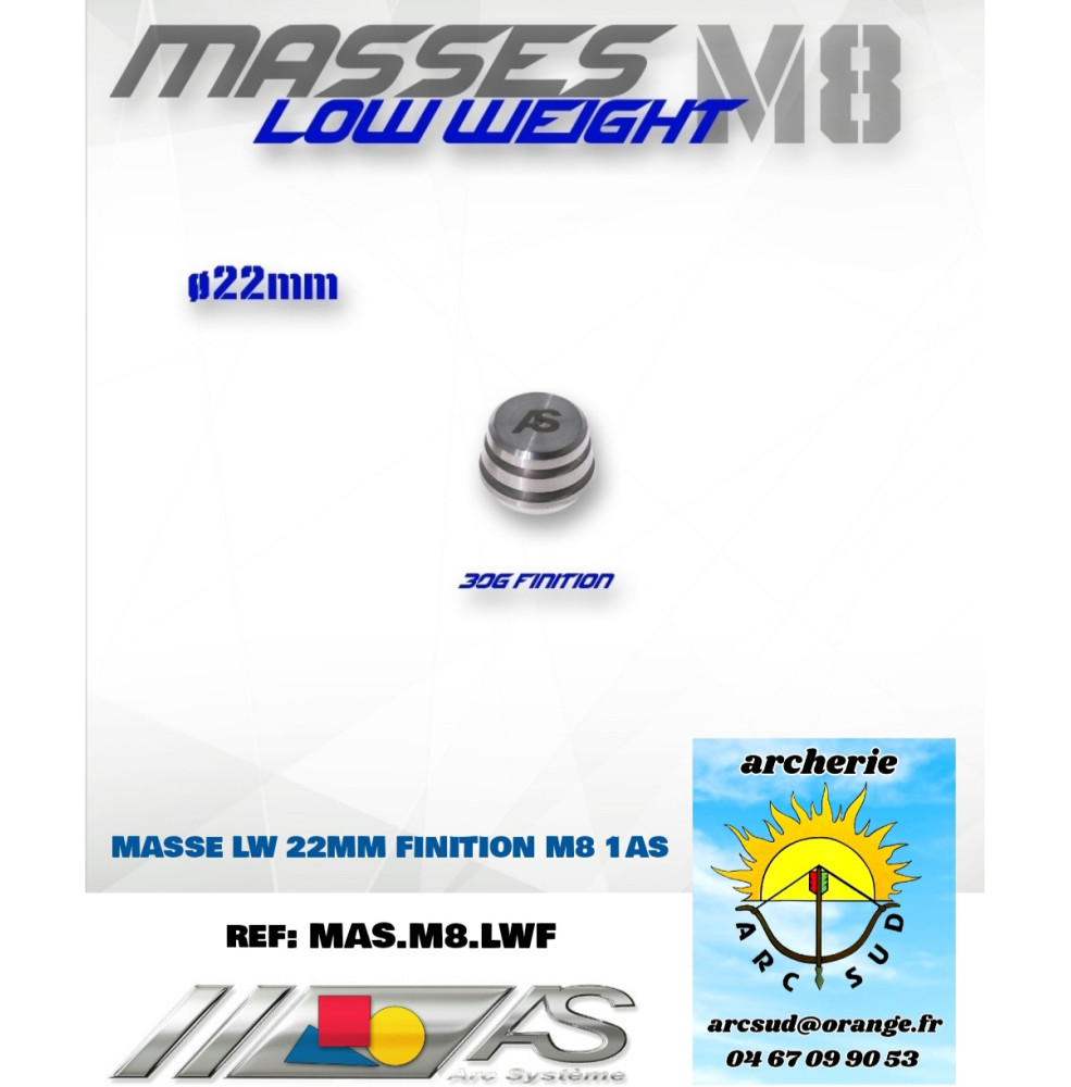 arc systeme masse lw 22mm finition m8 1as ref mas.m8.lwf