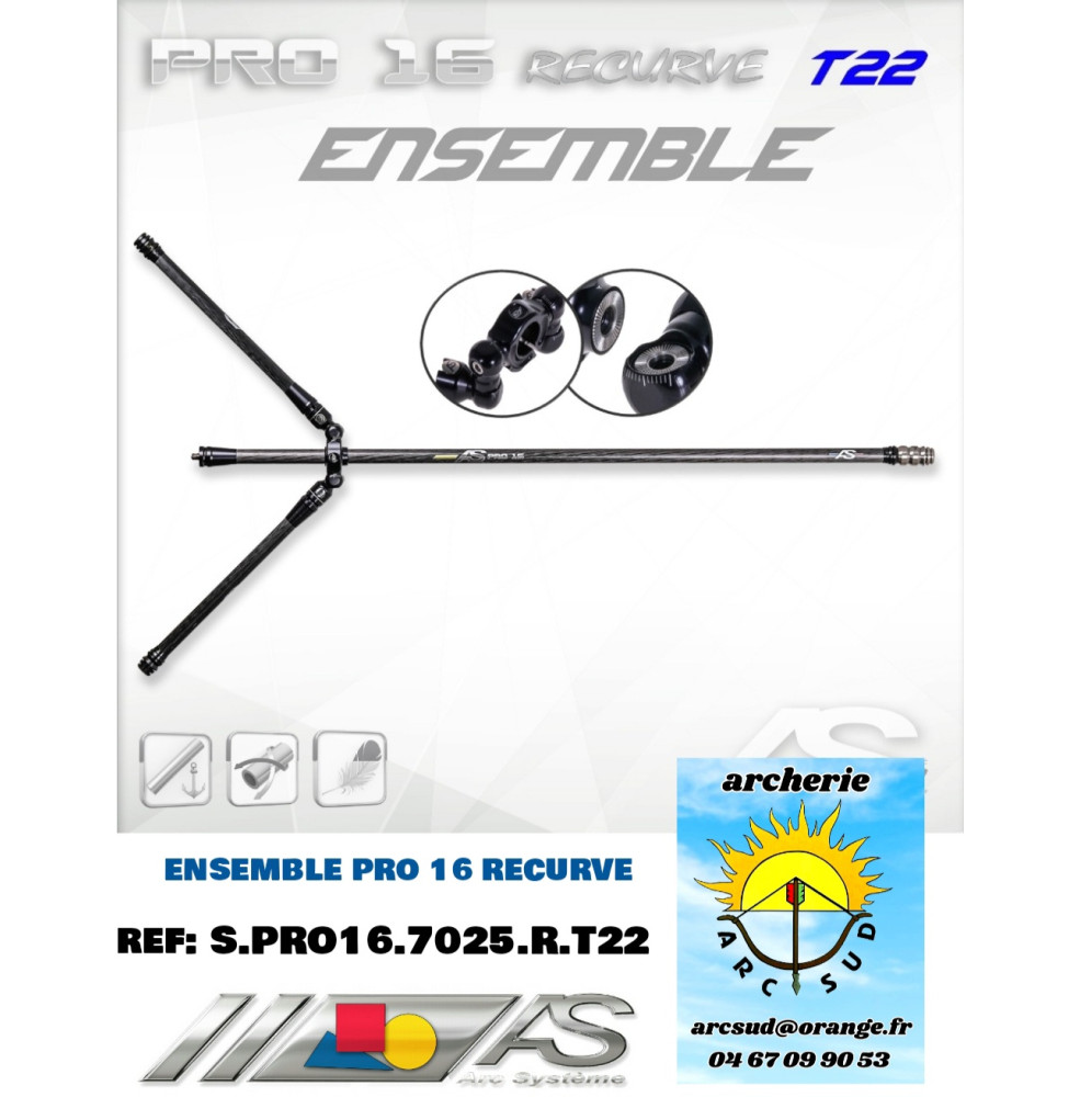 arc système ensemble pro 16 recurve ref s.pro16.7025.r.t22