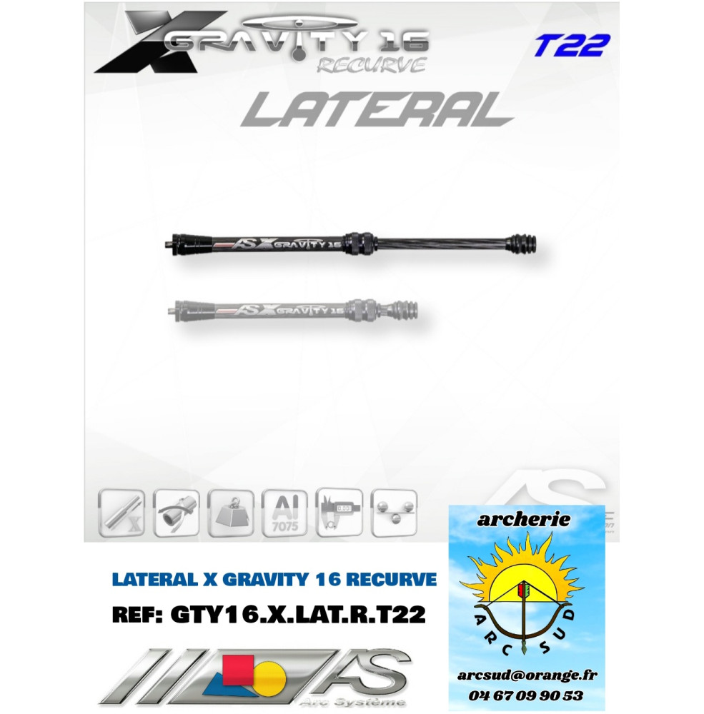 arc système lateral x gravity 16 recurve ref gty16.x.lat.r.t22