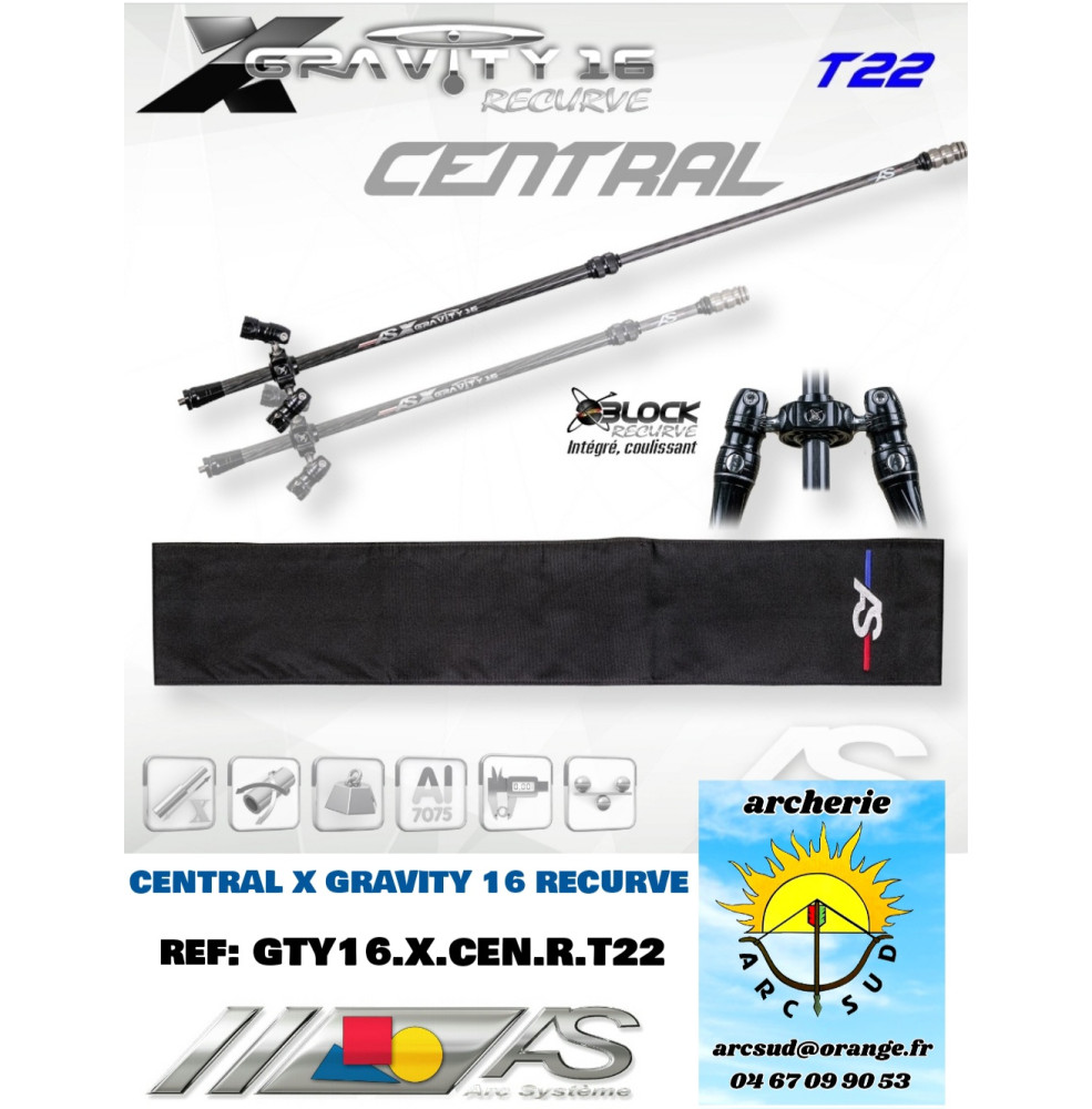 arc système central x gravity 16 recurve ref gty16.x.cen.r.t22