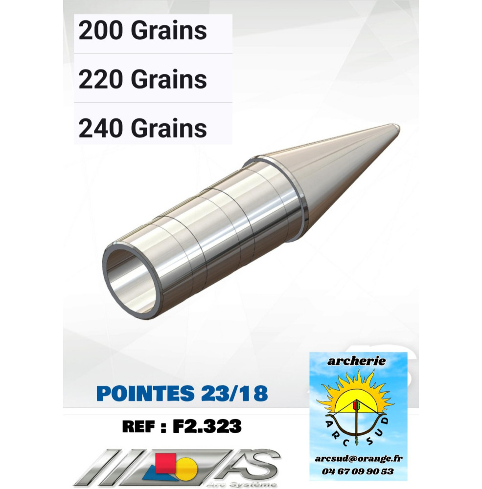 arc système pointes alu 23/18 ref f2.323