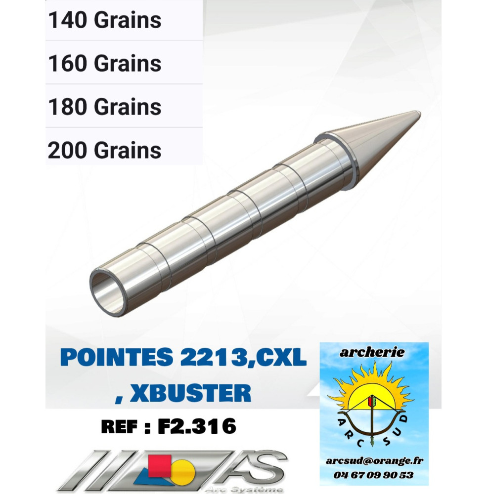 arc système pointes 22/13,cxl,xbuster ref (par 12)f2.316