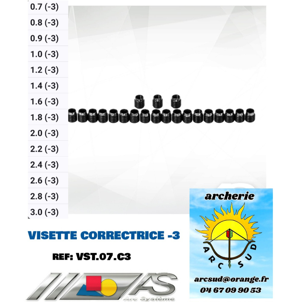 arc systeme insert de visette -3 ref vst.07.c3