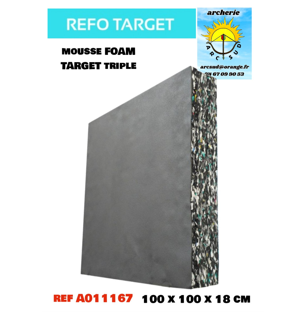 refo target mousse foam triple 100 x 100 x 18 cm ref a011167