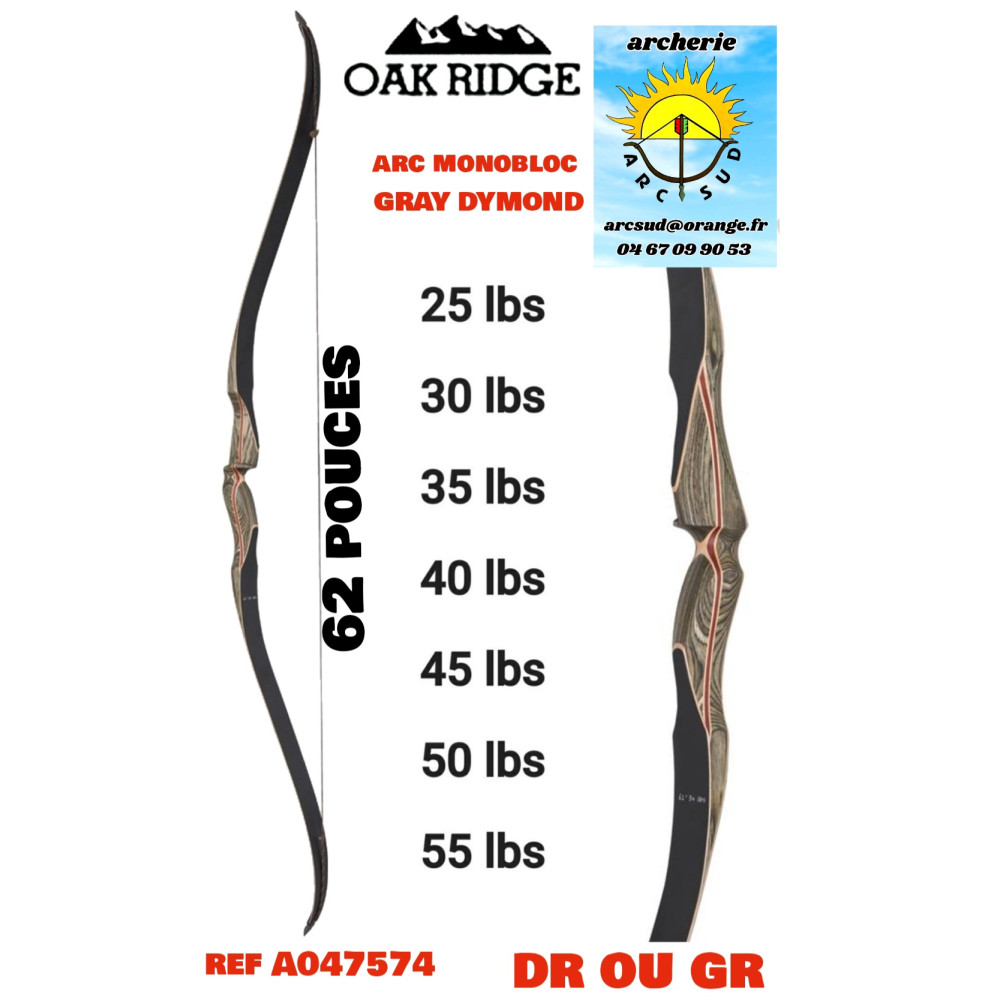 Oak ridge arc chasse mono bloc gray dymond ref A047574