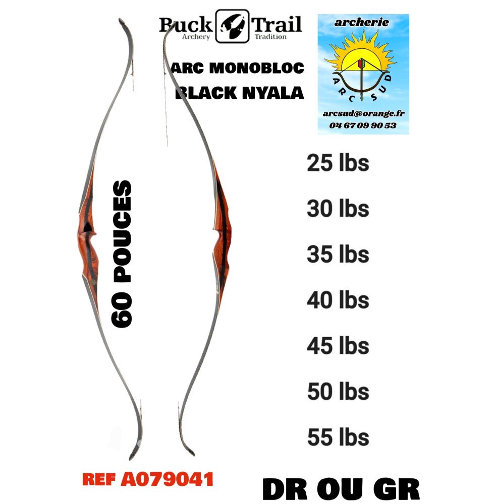 Buck trail arc chasse monobloc black nyala ref a079041