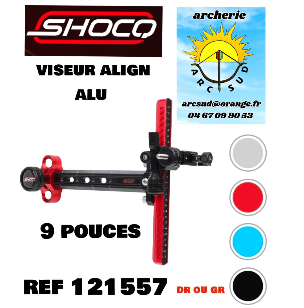 shocq viseur alin alu ext 9 pouces  (ref 121557)
