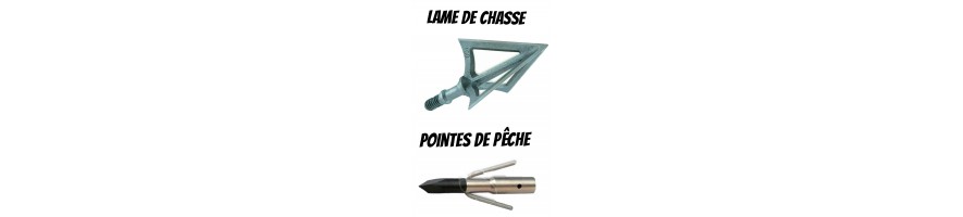 lame de chasse et pointe de pèche