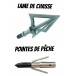 lame de chasse et pointe de pèche
